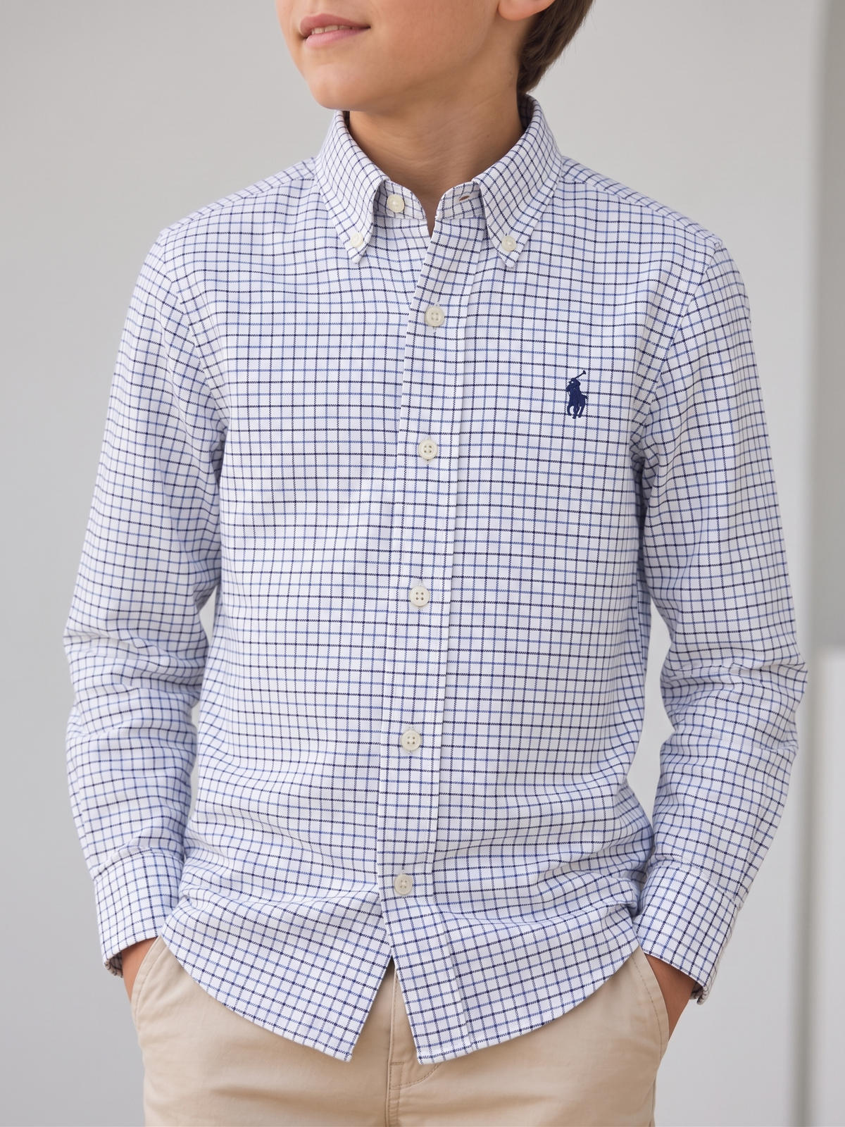 Camisa Polo Ralph Lauren Classic Fit manga larga talla 8 niño