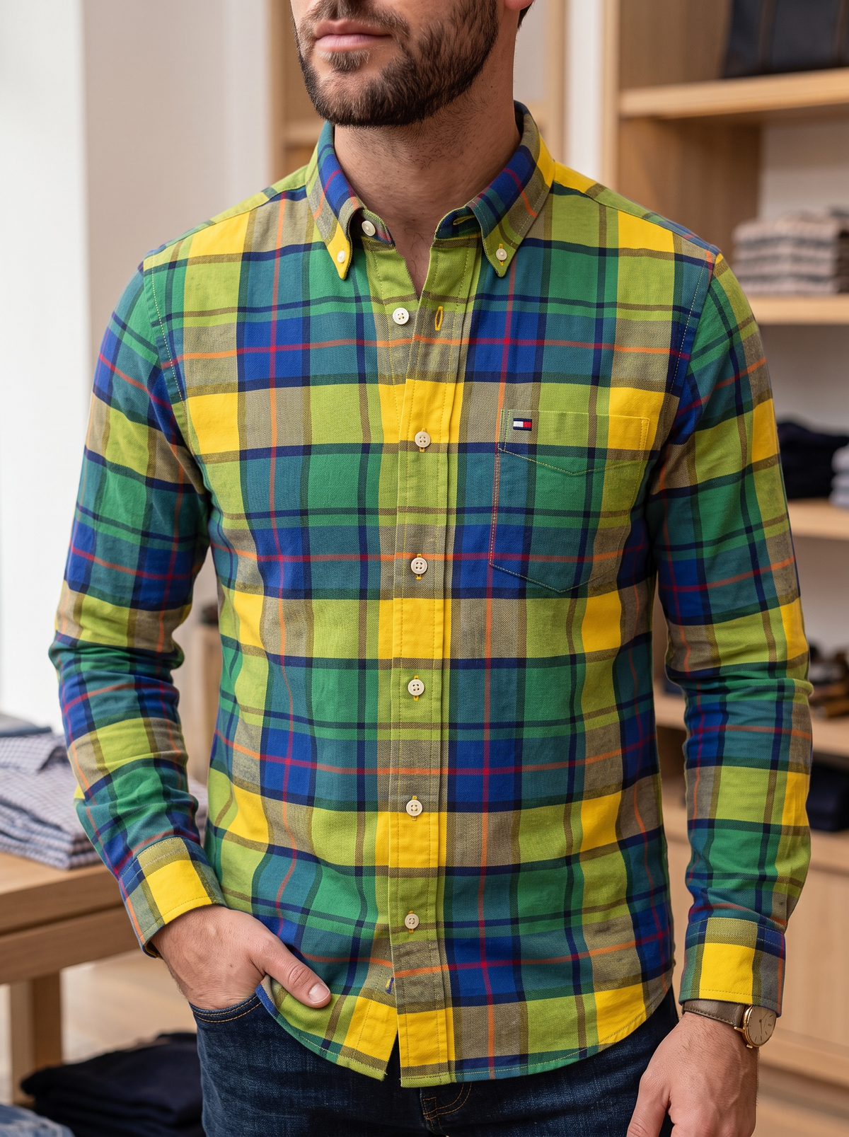 Camisa Tommy Hilfiger Classic Fit Manga Larga Talla M