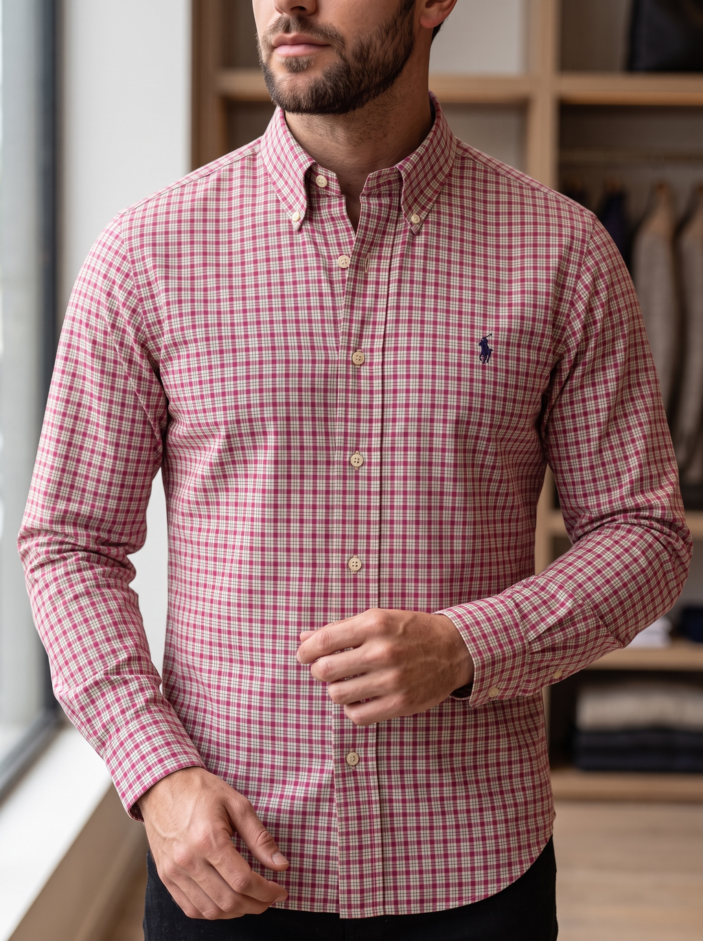 Camisa Polo Ralph Lauren Classic Fit Manga Larga Talla XL
