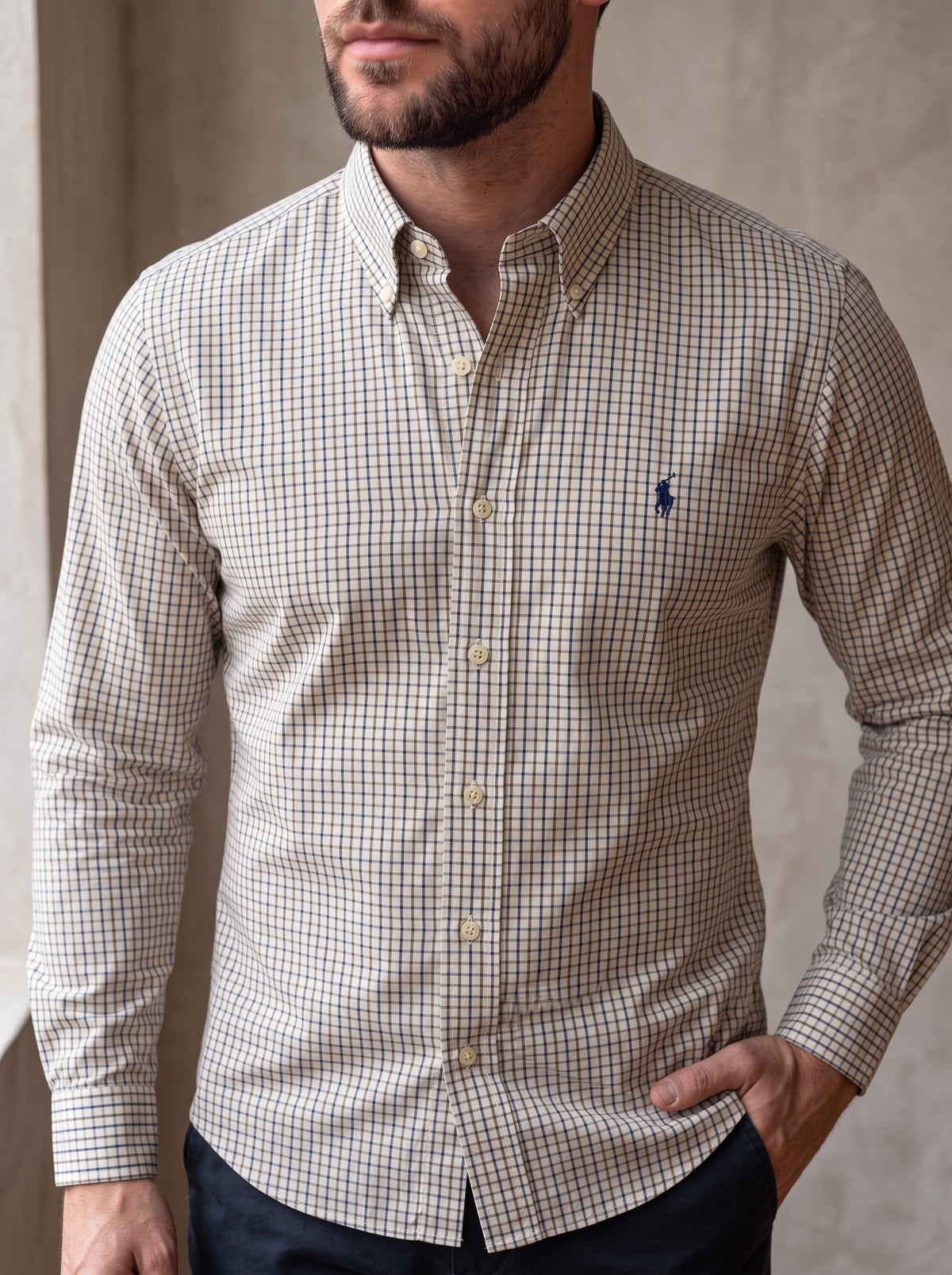 Camisa Polo Ralph Lauren Classic Fit Manga Larga Talla XL