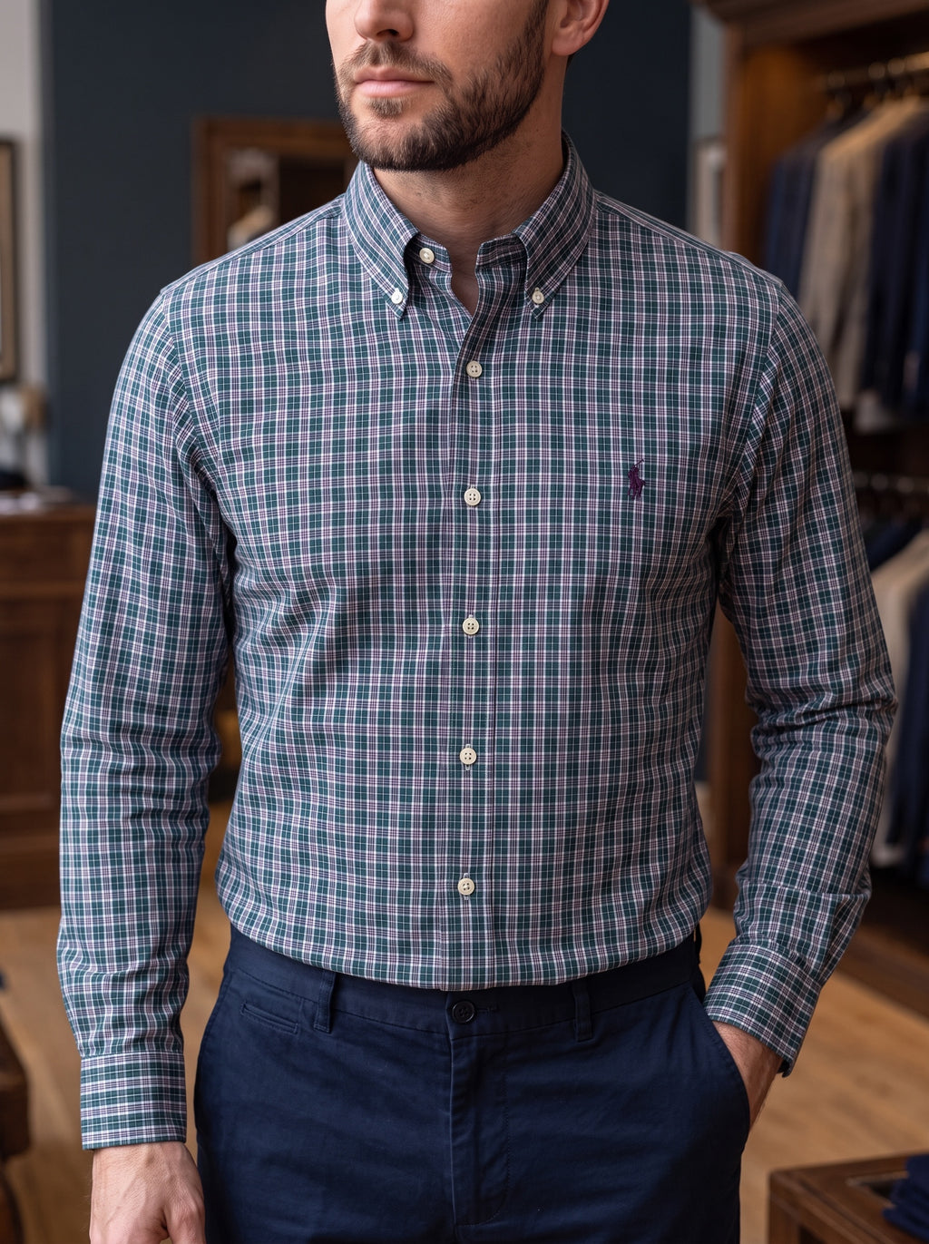 Camisa Polo Ralph Lauren Classic Fit Manga Larga Talla XL