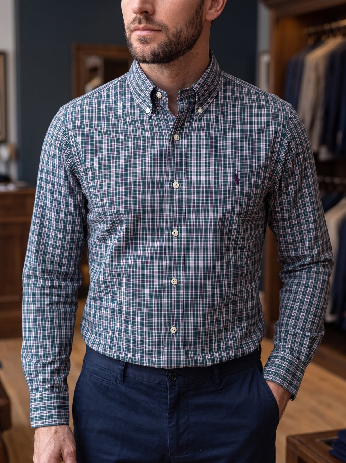 Camisa Polo Ralph Lauren Classic Fit Manga Larga Talla XL