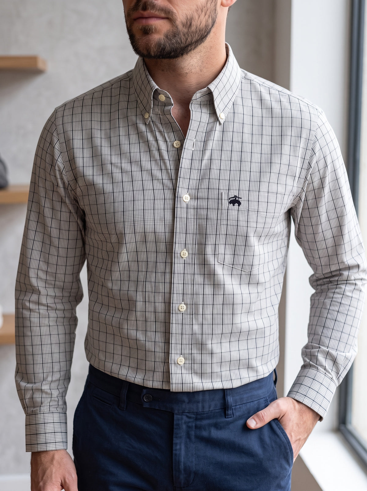 Camisa Brooks Brothers Classic Fit Manga Larga Talla S