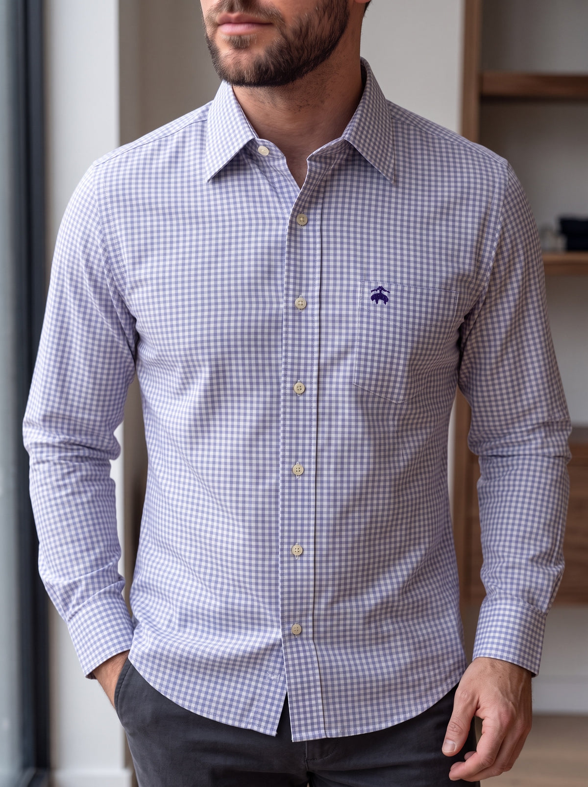 Camisa Brooks Brothers Slim Fit Manga Larga Talla S