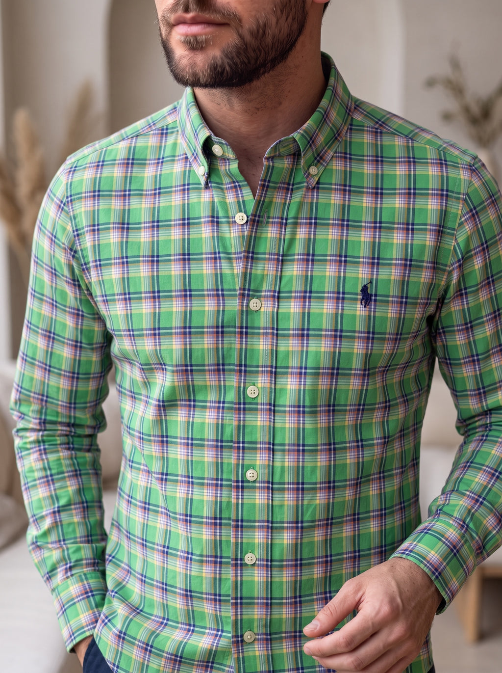 Camisa Polo Ralph Lauren Classic Fit Manga Larga Talla S