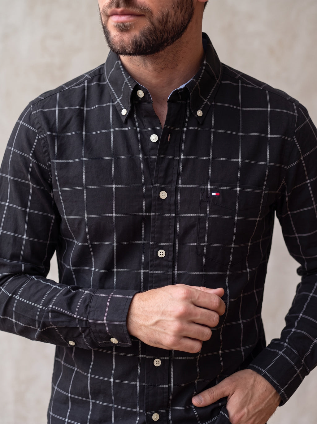 Camisa Tommy Hilfiger Classic Fit Manga Larga Talla S