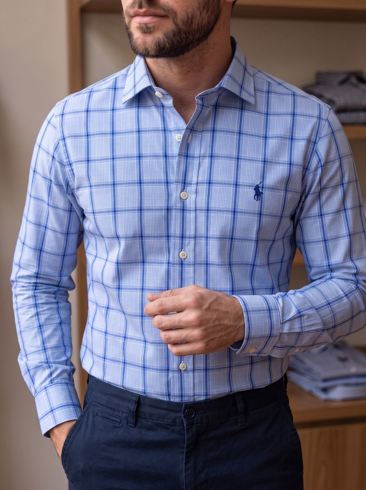 Camisa Polo Ralph Lauren Classic Fit Manga Larga Talla S