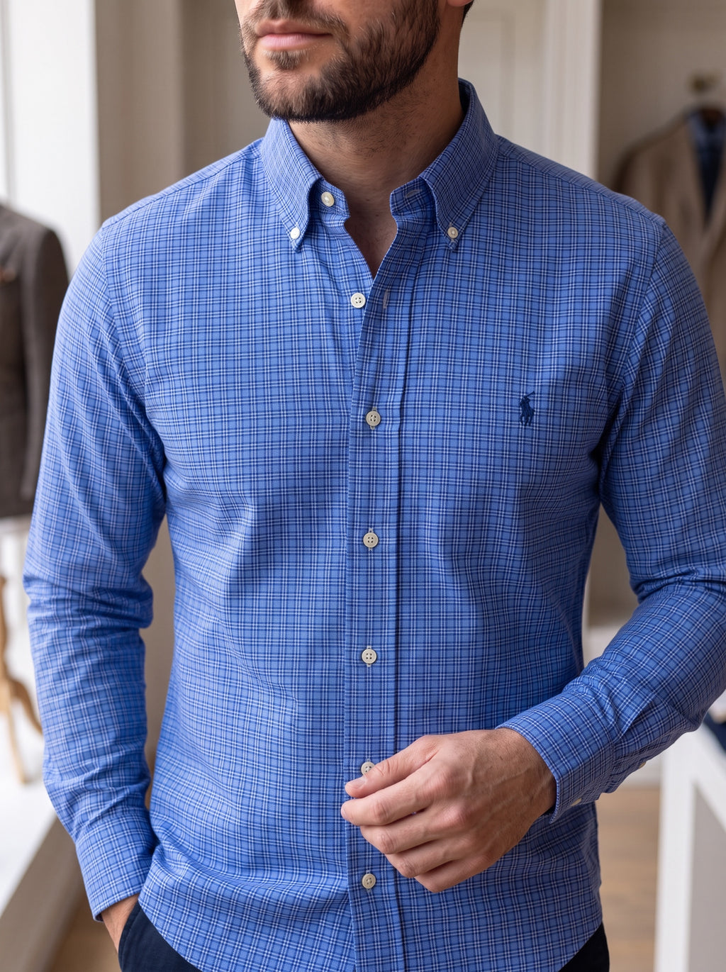 Camisa Polo Ralph Lauren Classic Fit Manga Larga Talla S