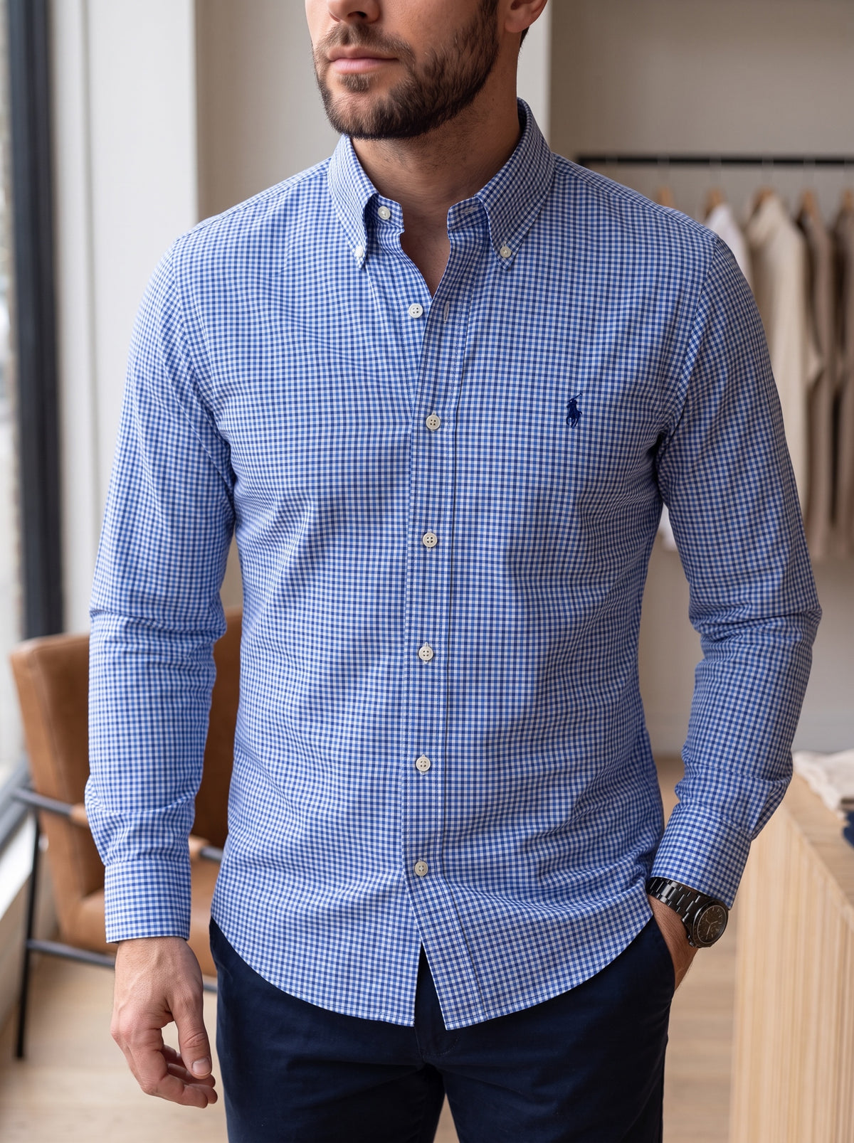 Camisa Polo Ralph Lauren Classic Fit Manga Larga Talla L