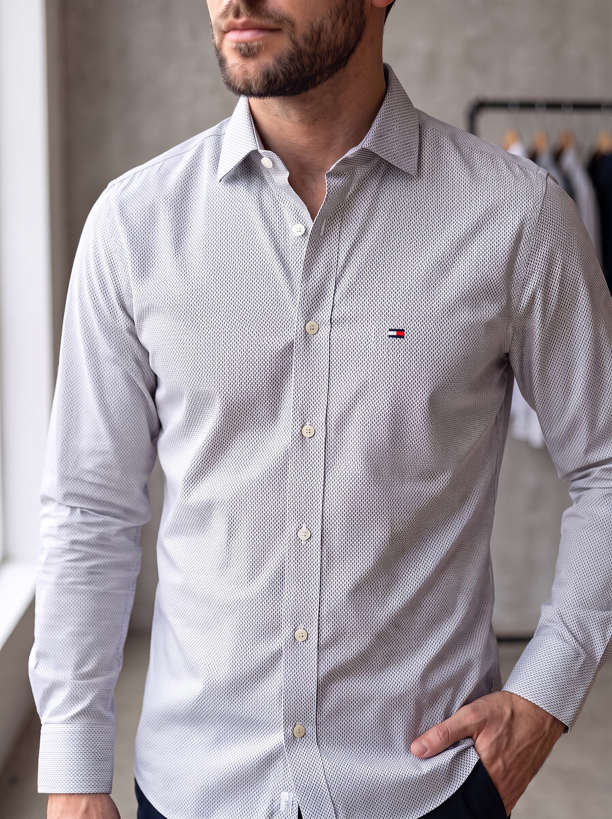 Camisa Tommy Hilfiger Classic Fit Manga Larga Talla XS