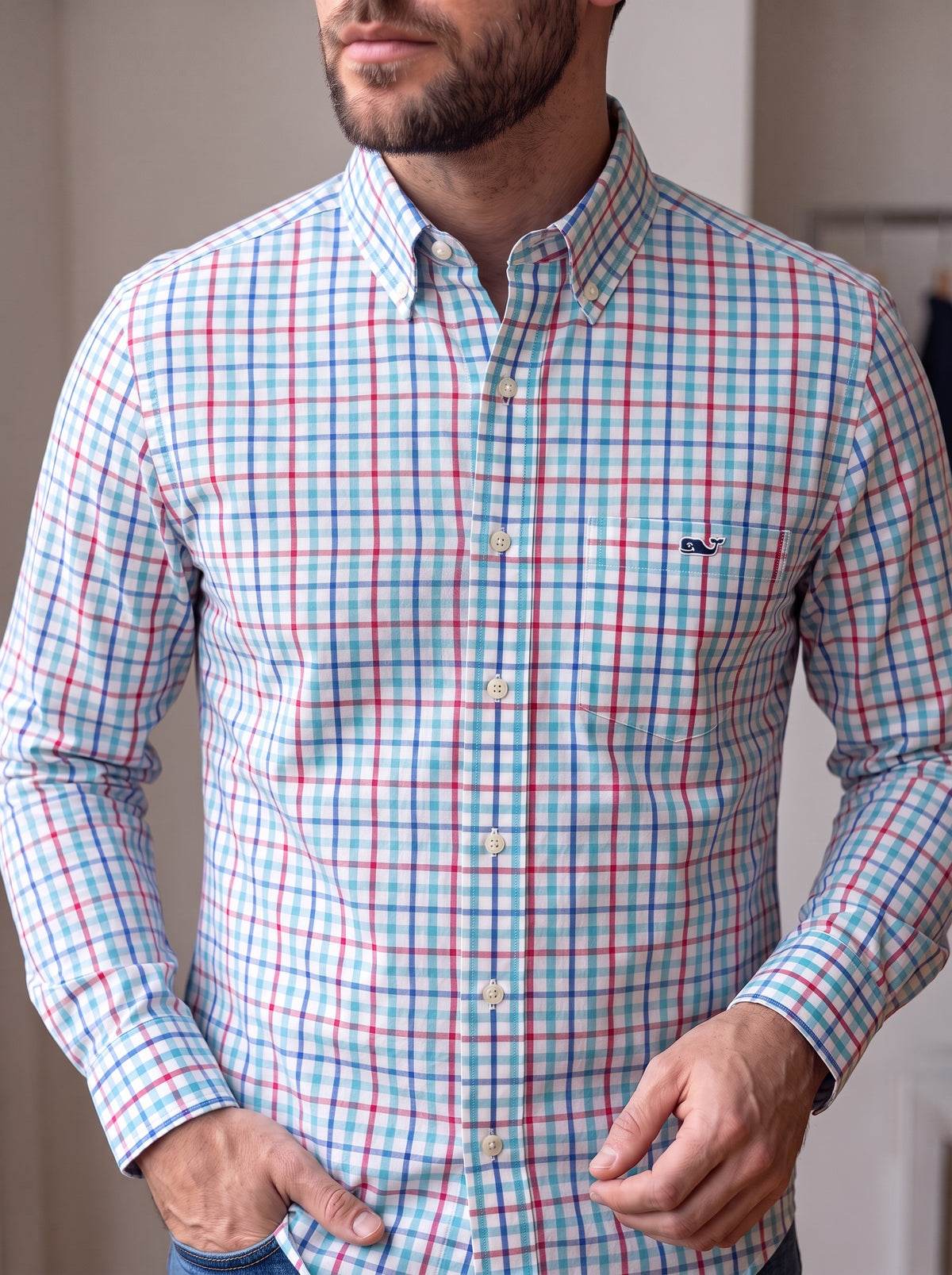 Camisa Vineyard Vines Classic Fit Manga Larga Talla XS