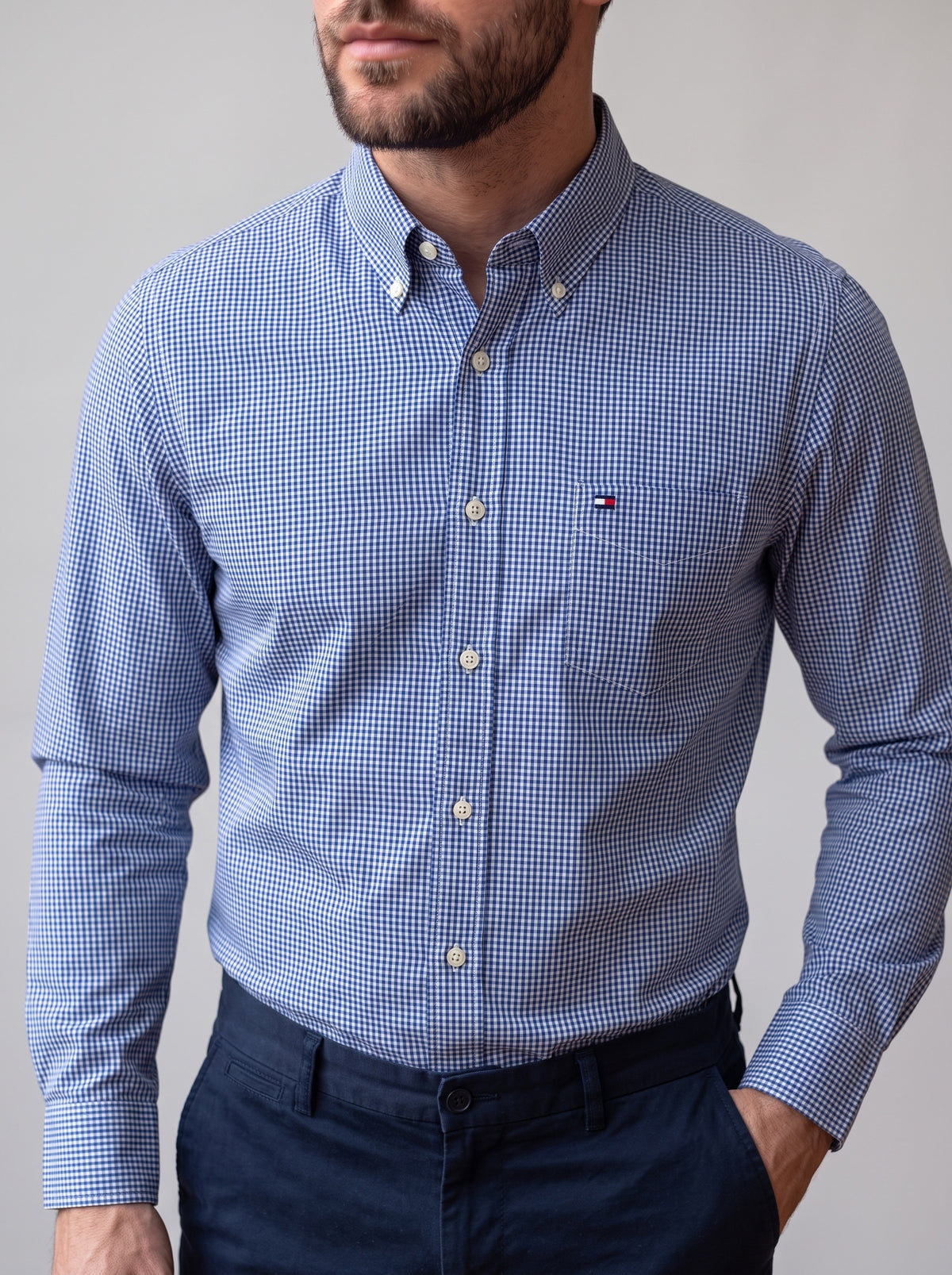 Camisa Tommy Hilfiger Custom Fit Manga Larga Talla XXL
