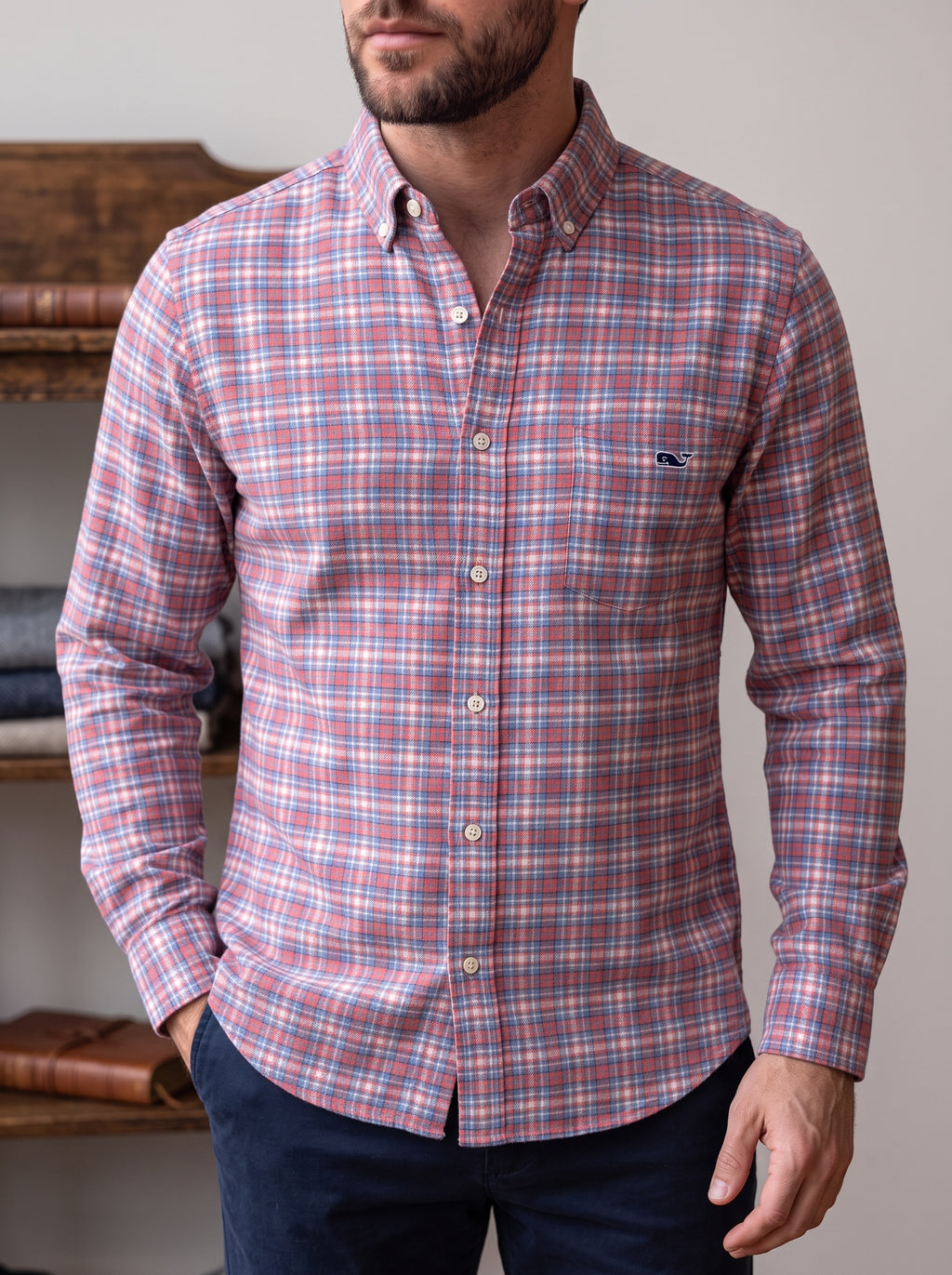 Camisa Vineyard Vines Classic Fit Manga Larga Talla S