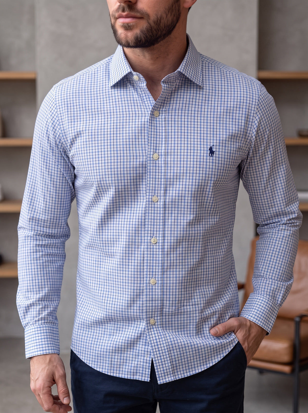 Camisa Polo Ralph Lauren Classic Fit Manga Larga Talla L