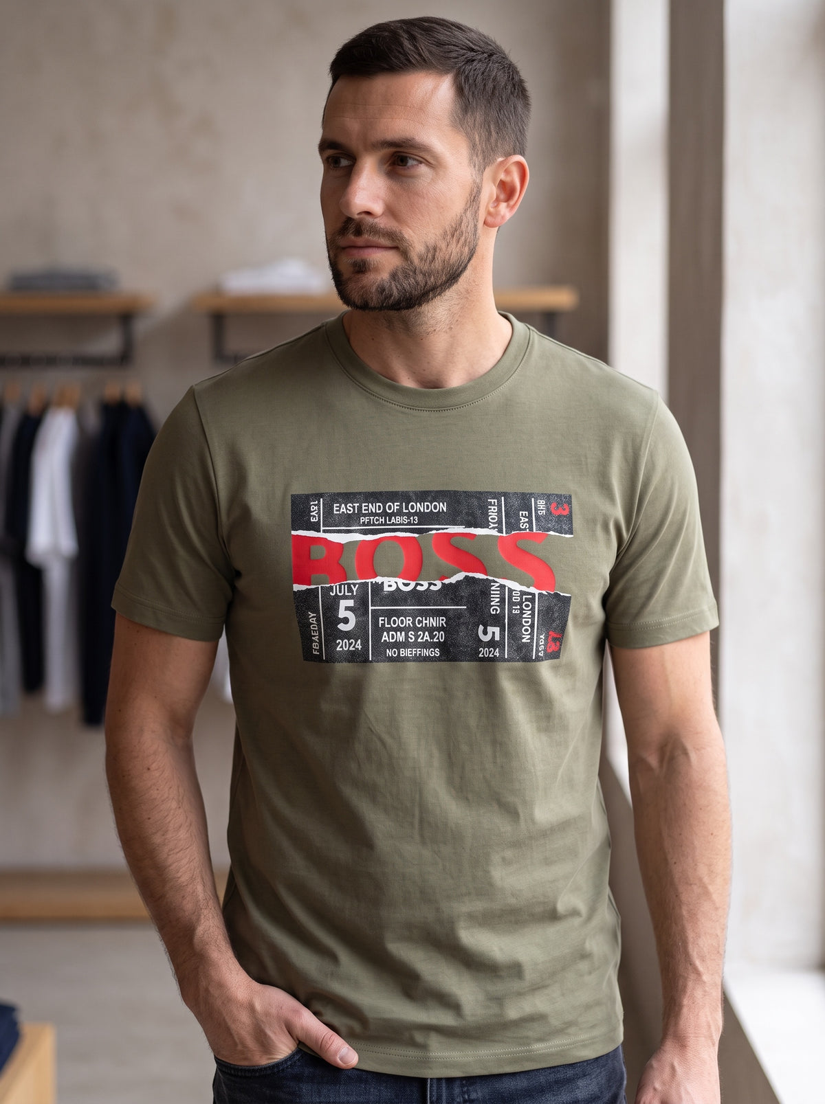 Playera Boss Regular Fit Cuello Redondo Talla L