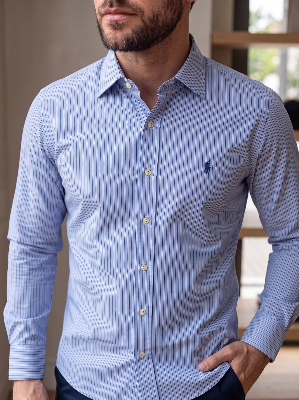 Camisa Polo Ralph Lauren Classic Fit Manga Larga Talla M