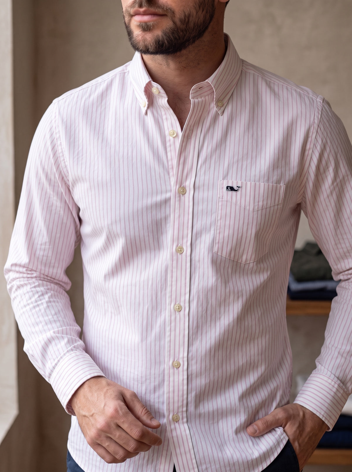 Camisa Vineyard Vines Classic Fit Manga Larga Talla M