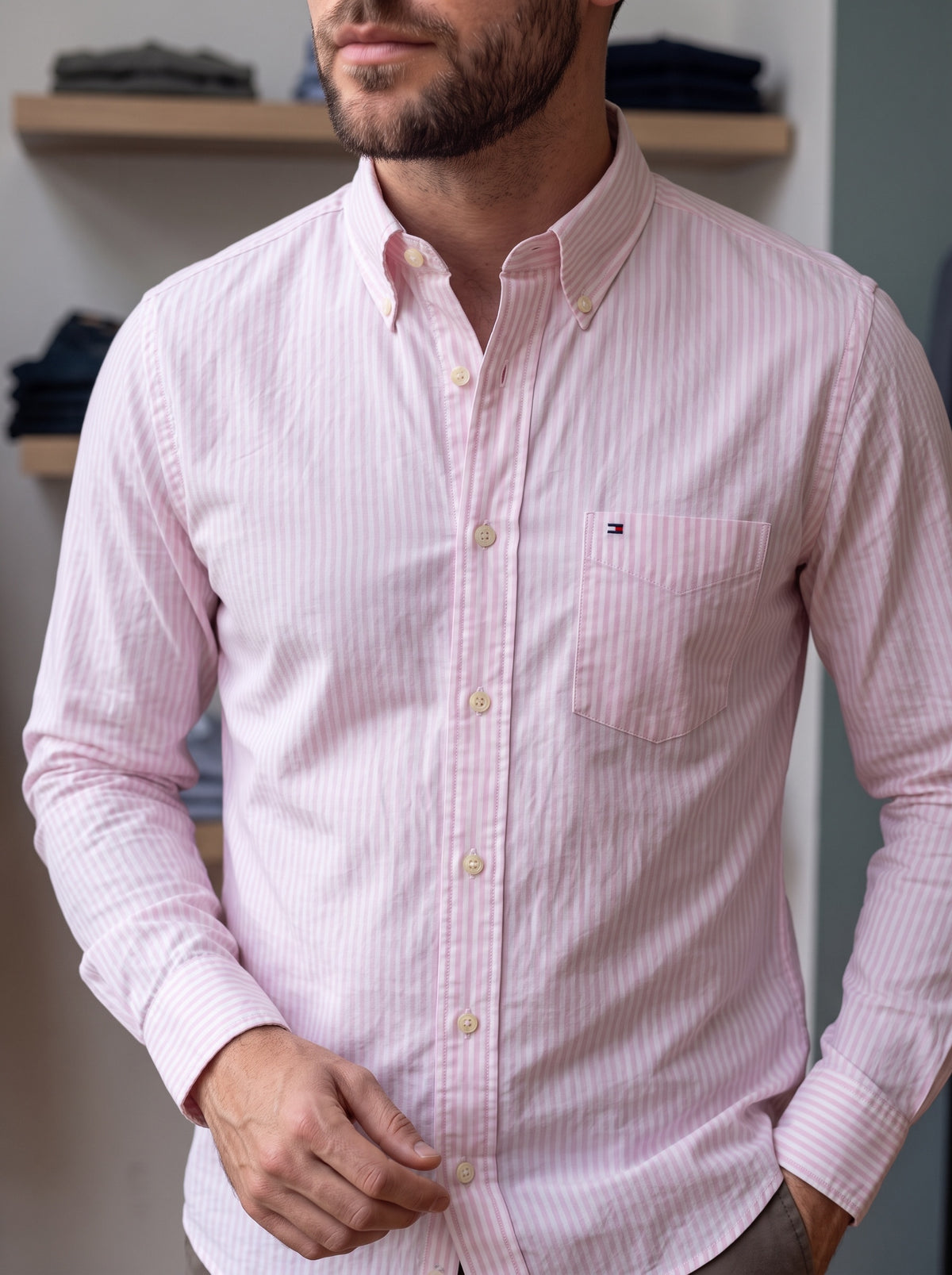 Camisa Tommy Hilfiger Classic Fit Manga Larga Talla M