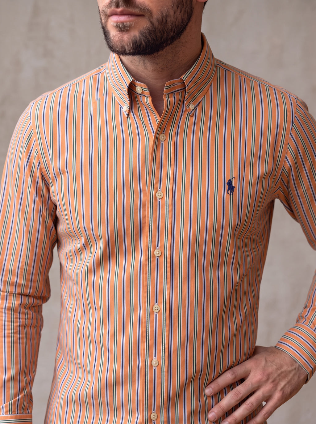 Camisa Polo Ralph Lauren Custom Fit Manga Larga Talla M