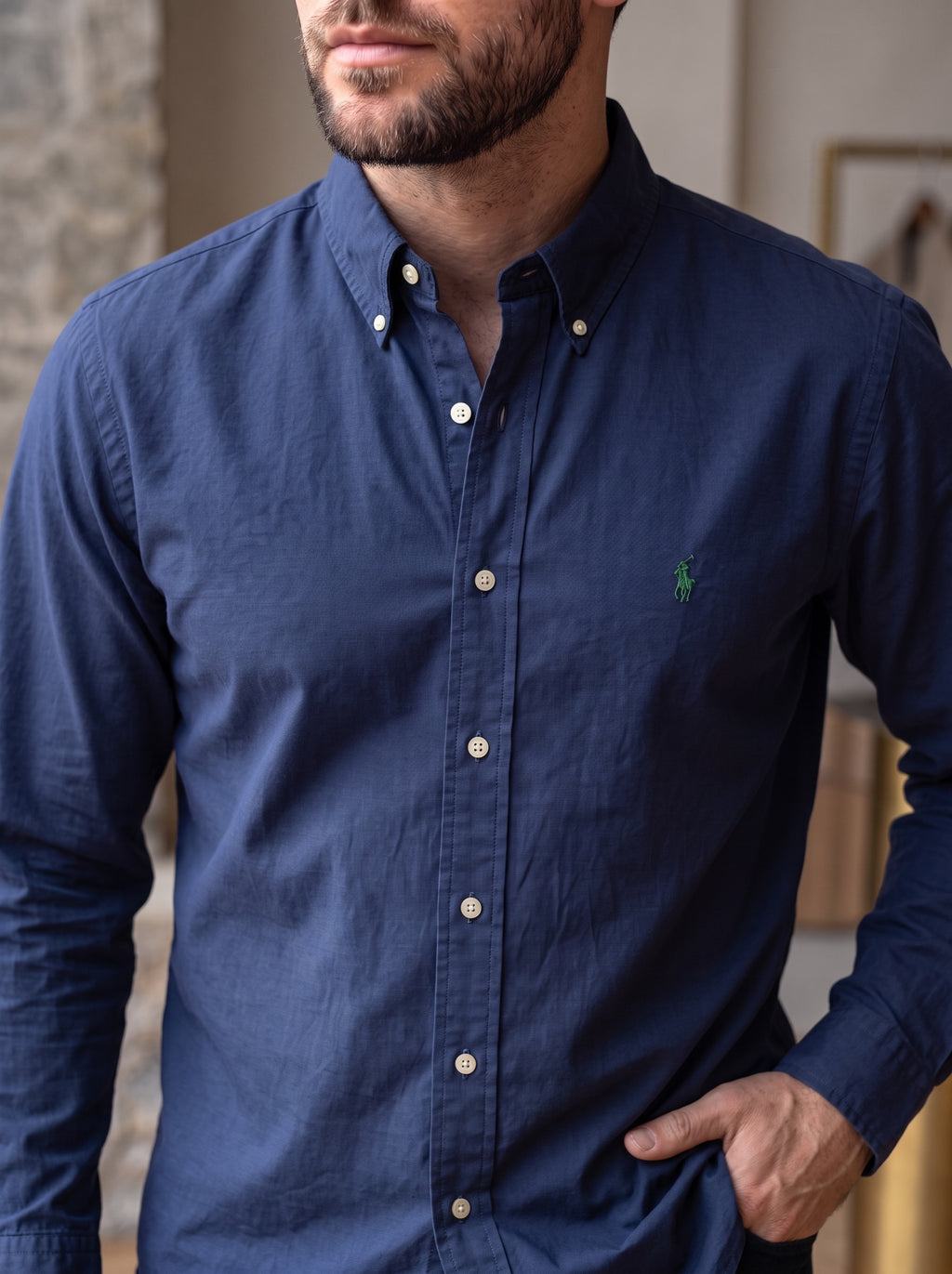 Camisa Polo Ralph Lauren Classic Fit Manga Larga Talla XXXL