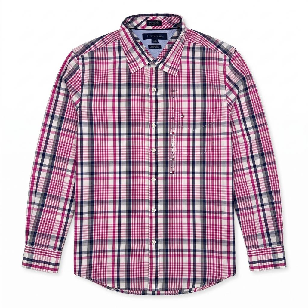 Camisa Tommy Hilfiger Custom Fit manga larga talla L