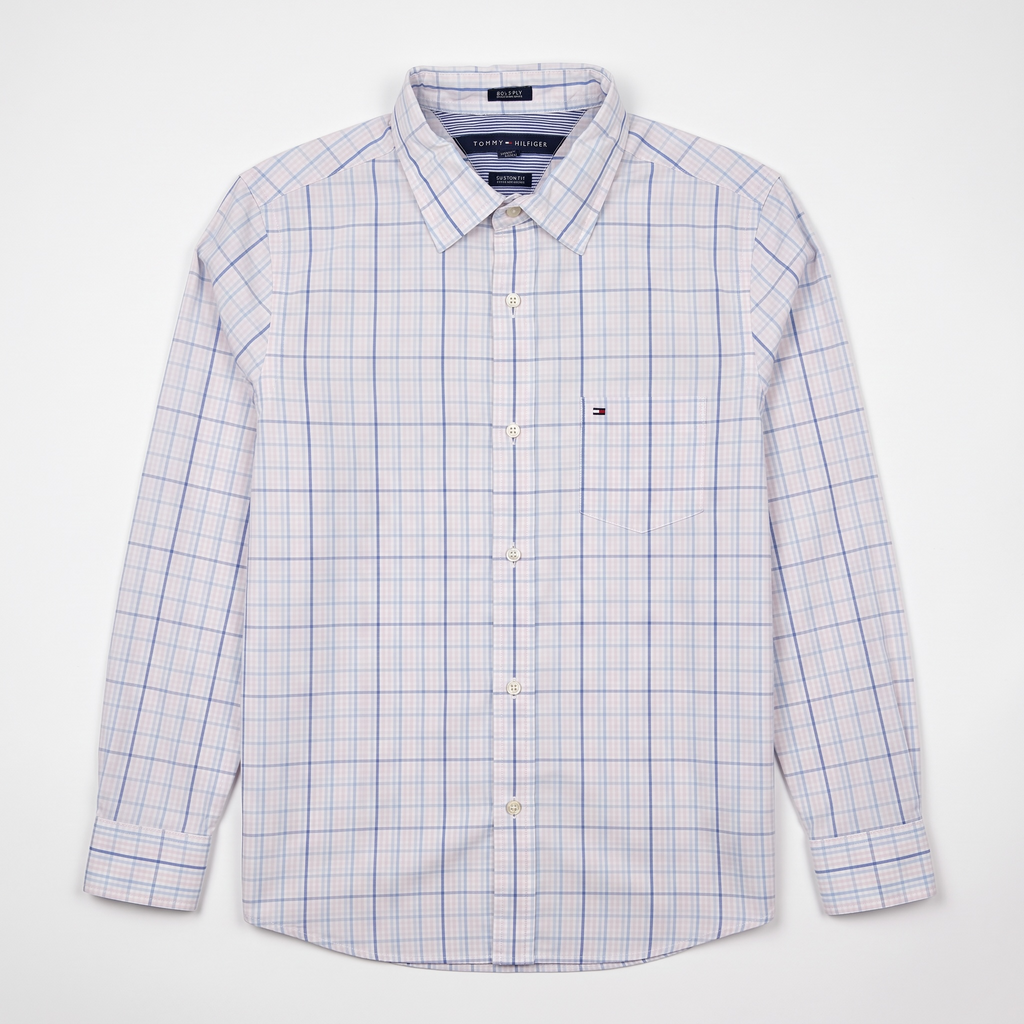 Camisa Tommy Hilfiger Custom Fit manga larga talla S