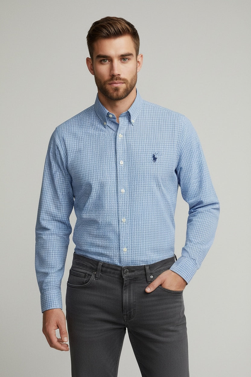 Camisa Polo Ralph Lauren Custom Fit Manga Larga Talla XL