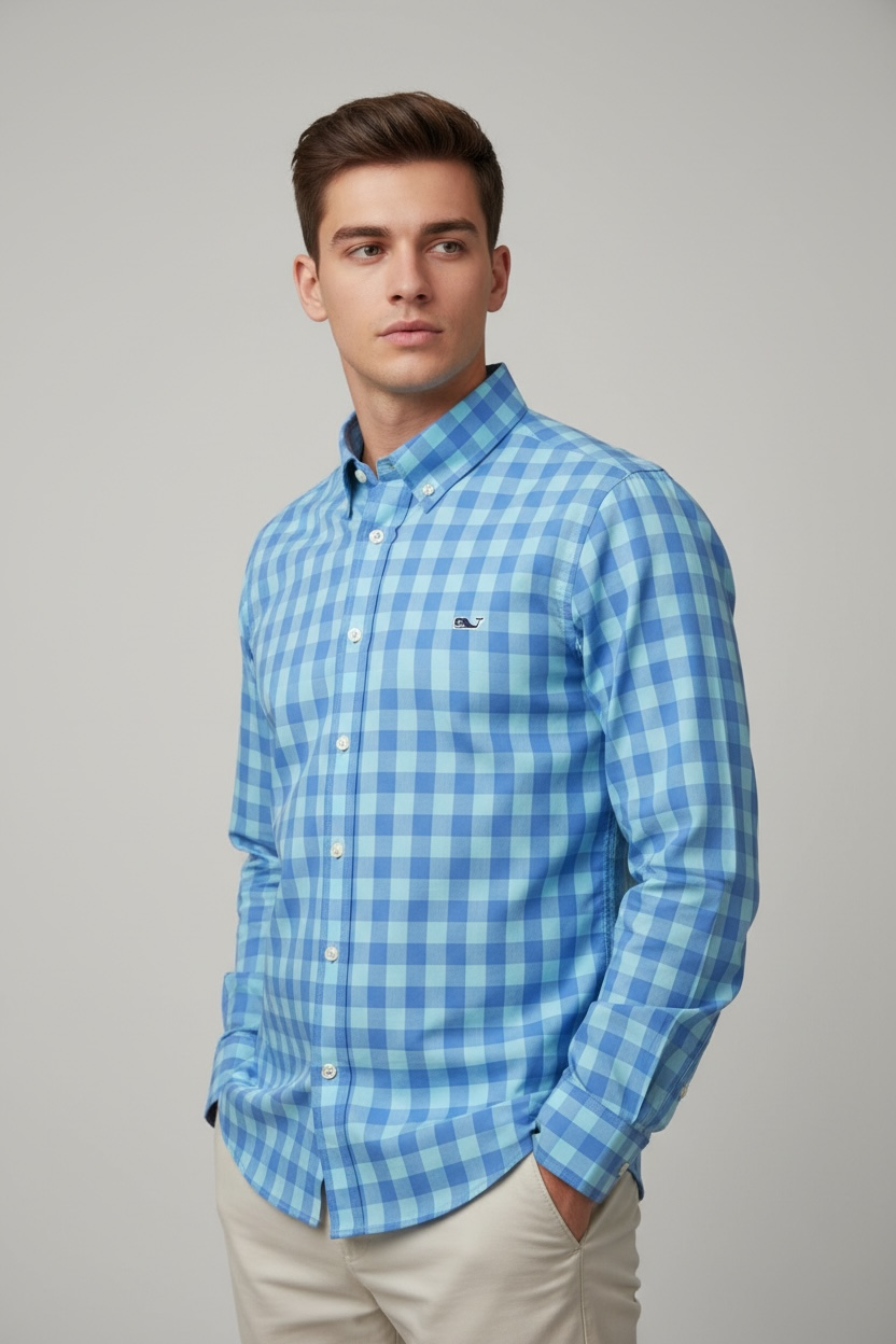 Camisa Vineyard Vines Slim Fit Manga Larga Talla S