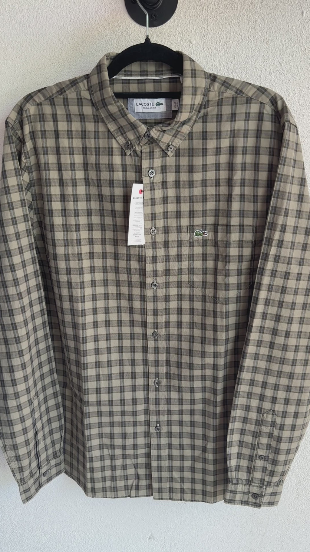 Camisa Lacoste Classic Fit Manga Larga Talla L