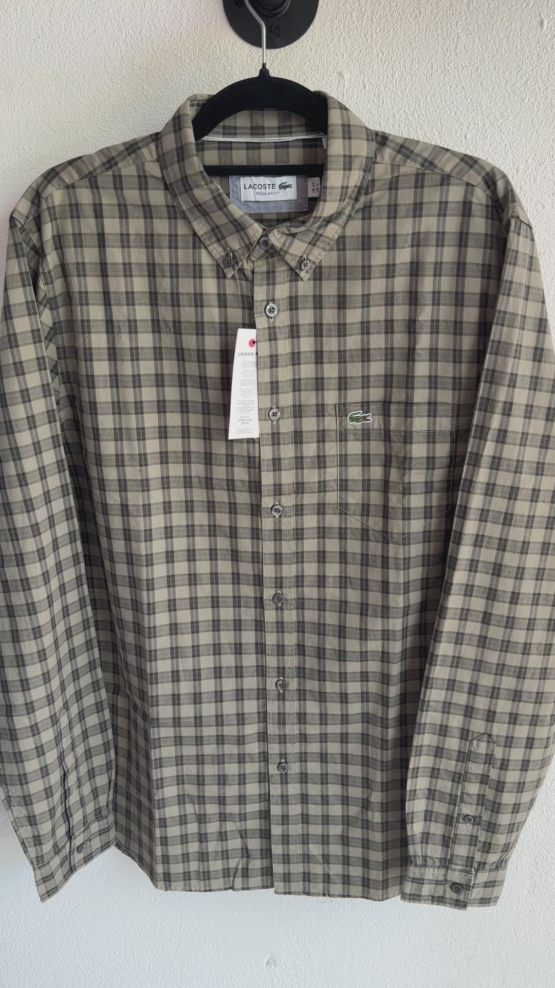 Camisa Lacoste Classic Fit Manga Larga Talla L