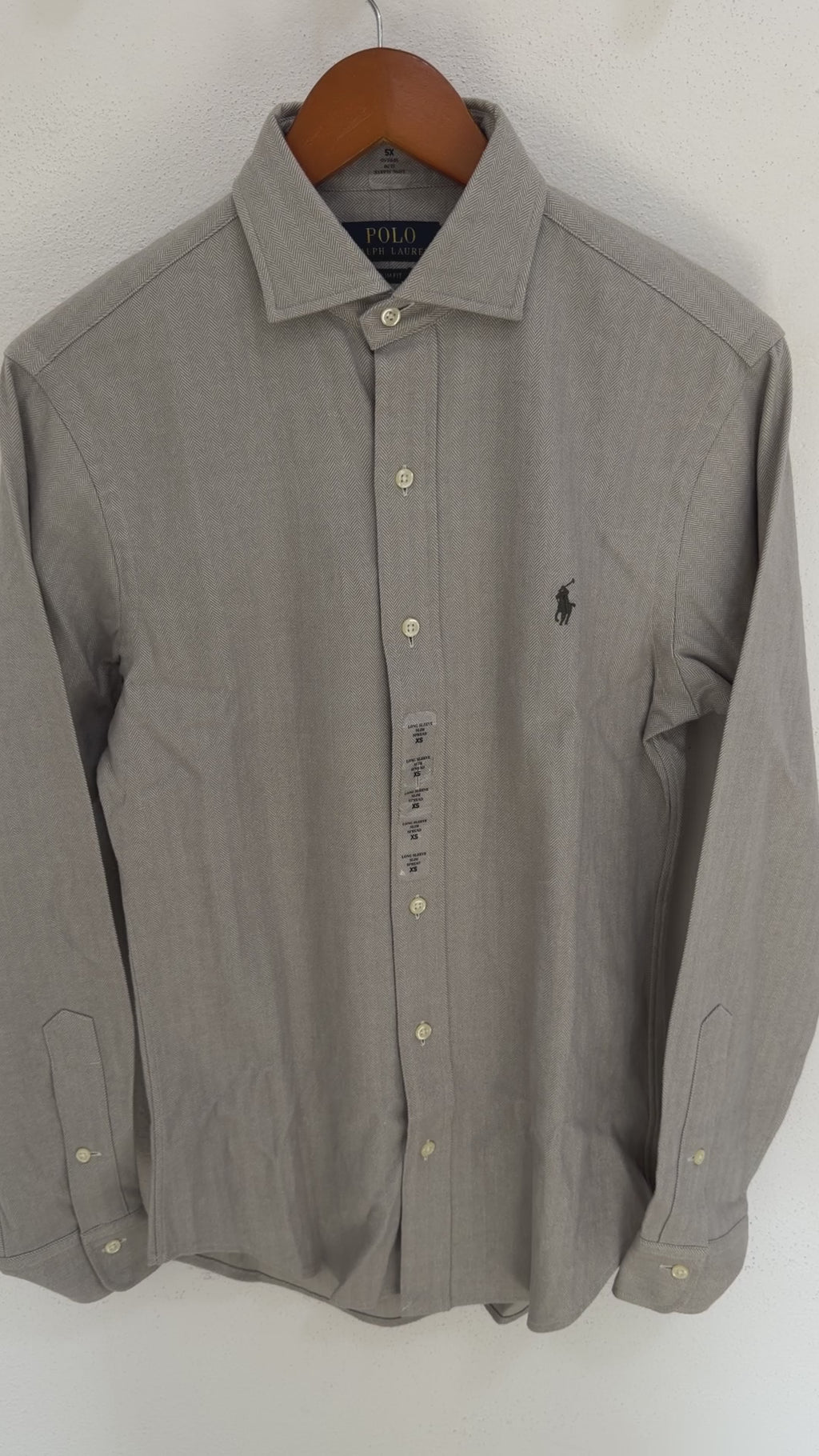 Camisa Polo Ralph Lauren Slim Fit Manga Larga Talla XS