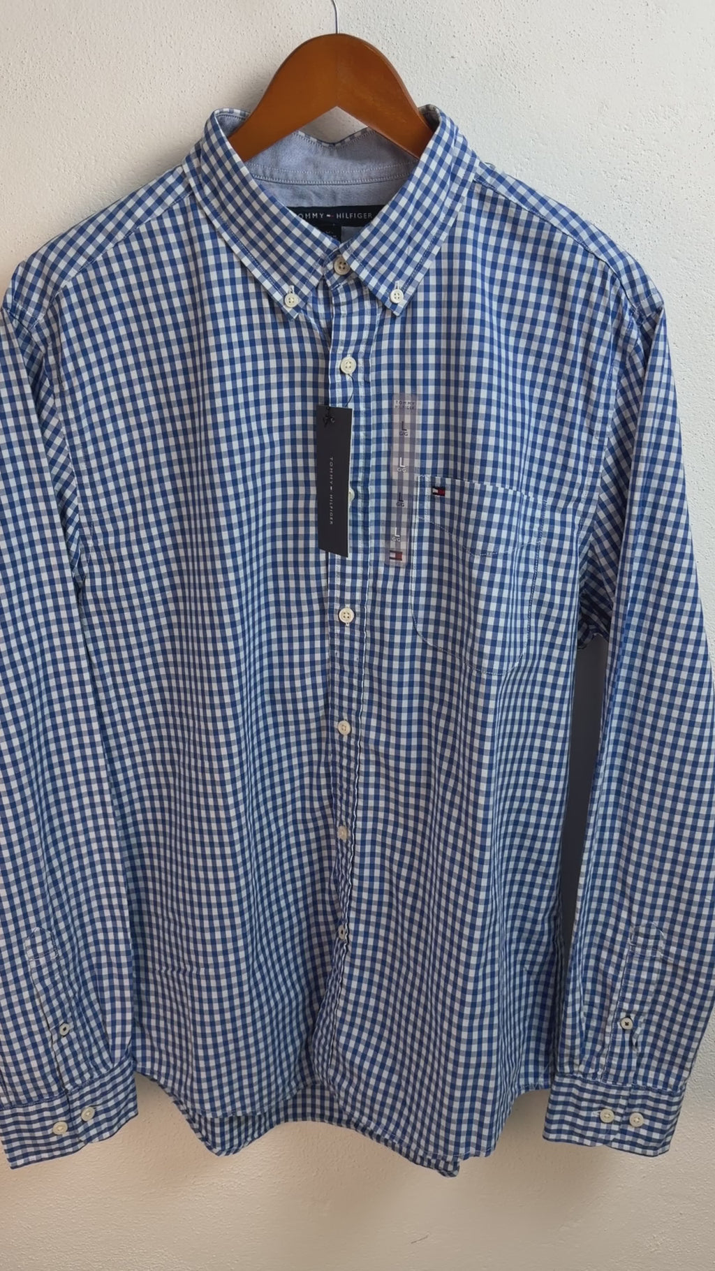 Camisa Tommy Hilfiger Custom Fit Manga Larga Talla L