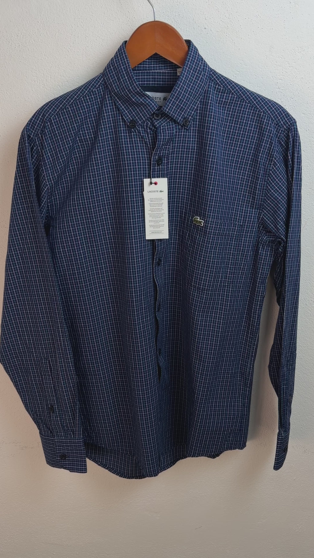 Camisa Lacoste Slim Fit  Manga Larga Talla S