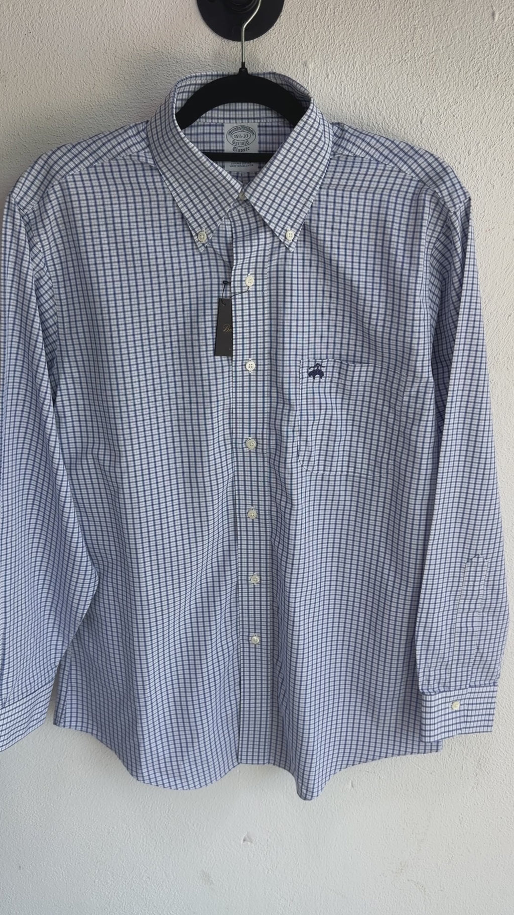 Camisa Brooks Brothers Classic Fit Manga Larga Talla M
