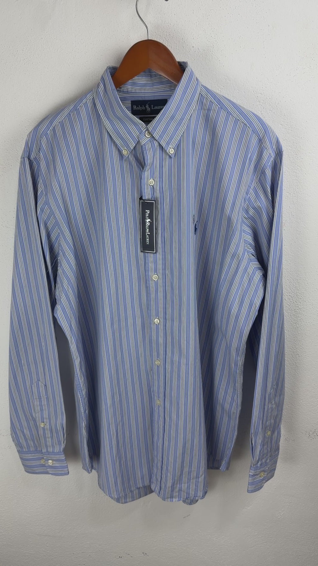 Camisa  Polo Ralph Lauren 17 Custom Fit Manga Larga 34/35 Talla XL
