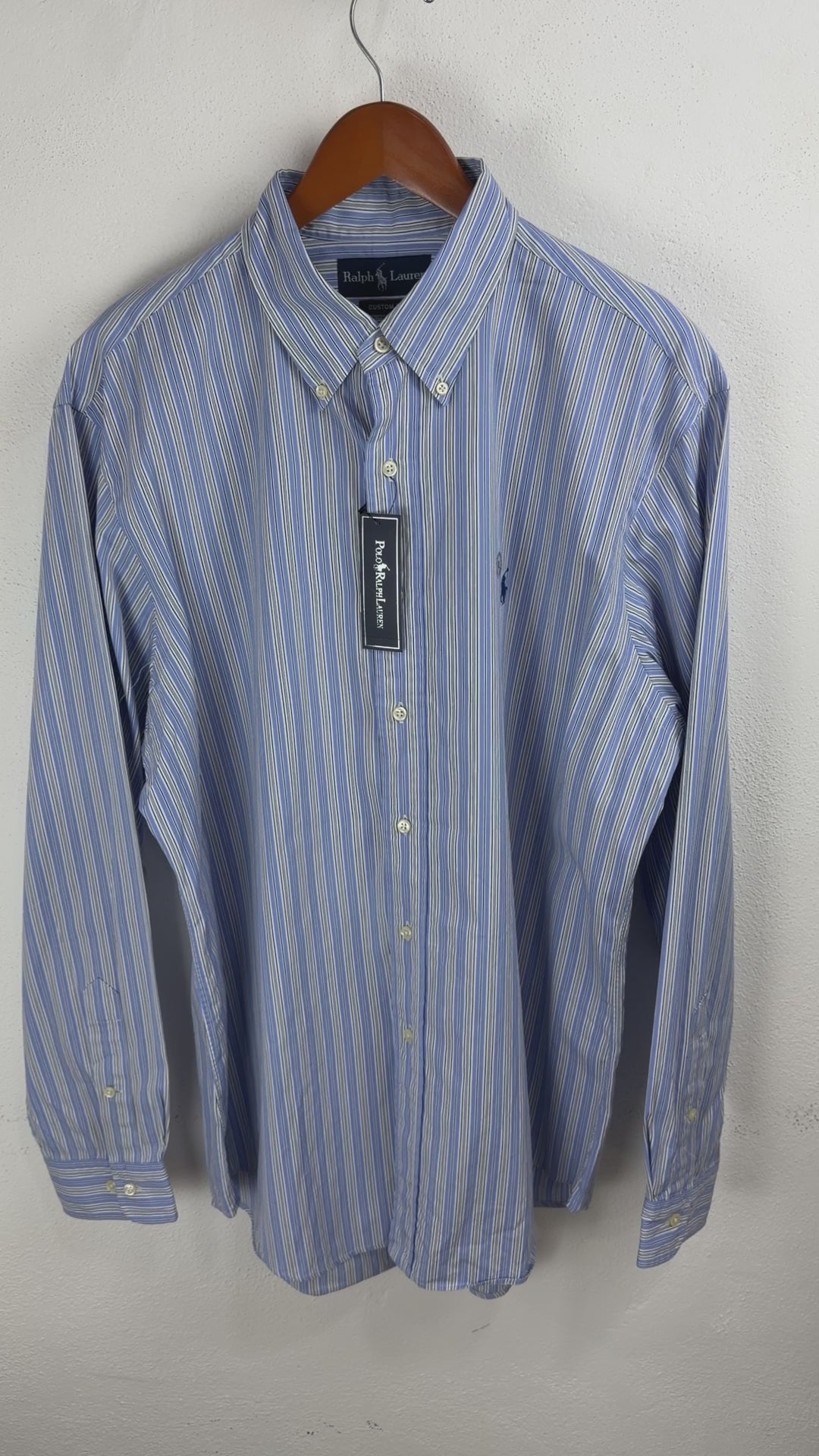 Camisa  Polo Ralph Lauren 17 Custom Fit Manga Larga 34/35 Talla XL