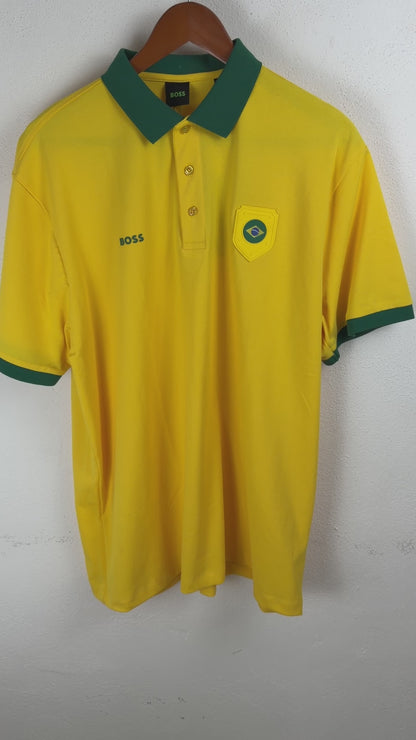 Playera Boss Brasil Regular Fit Tipo Polo Talla L
