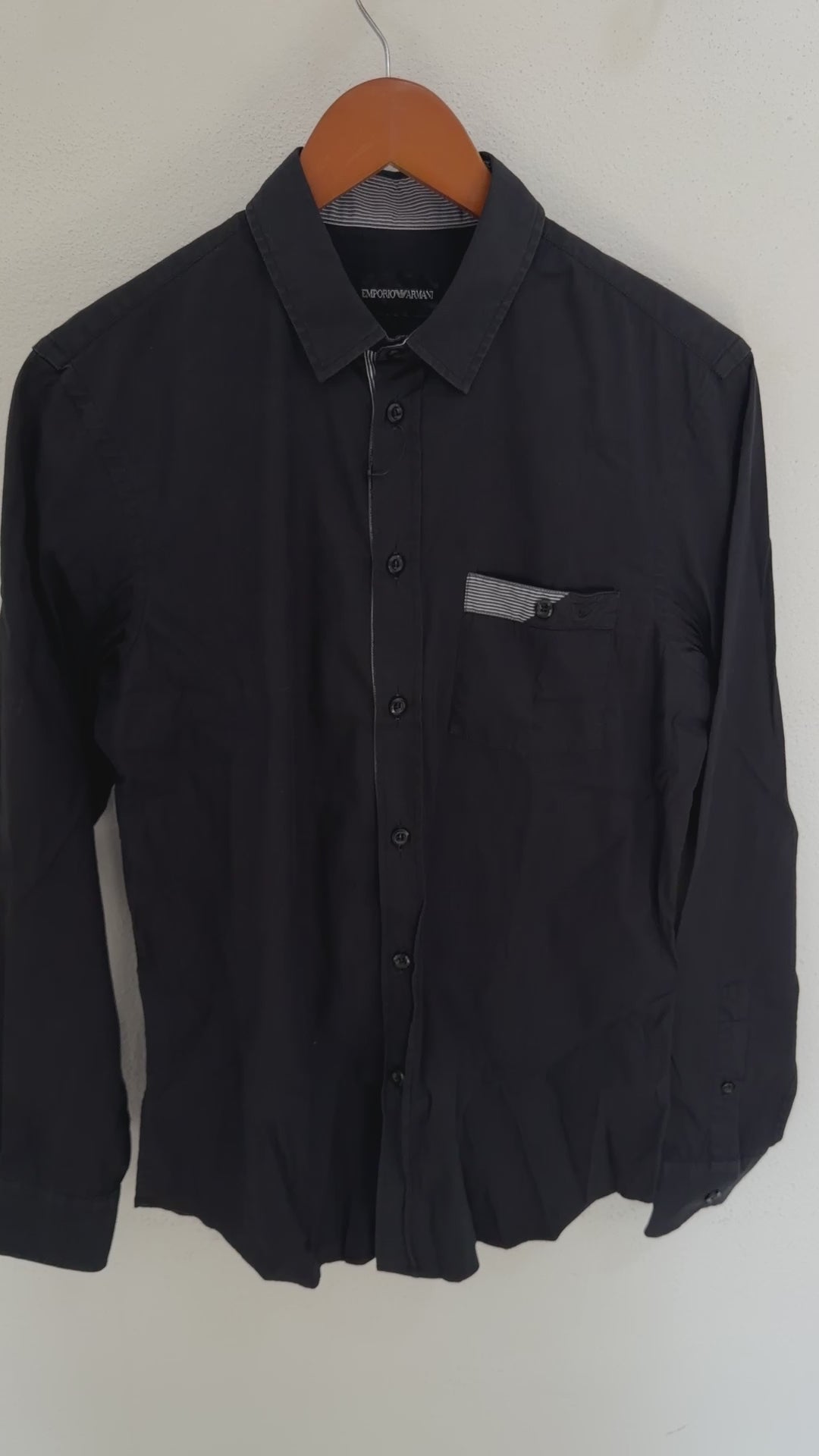 Camisa Emporio Armani Slim Fit Manga Larga Talla S