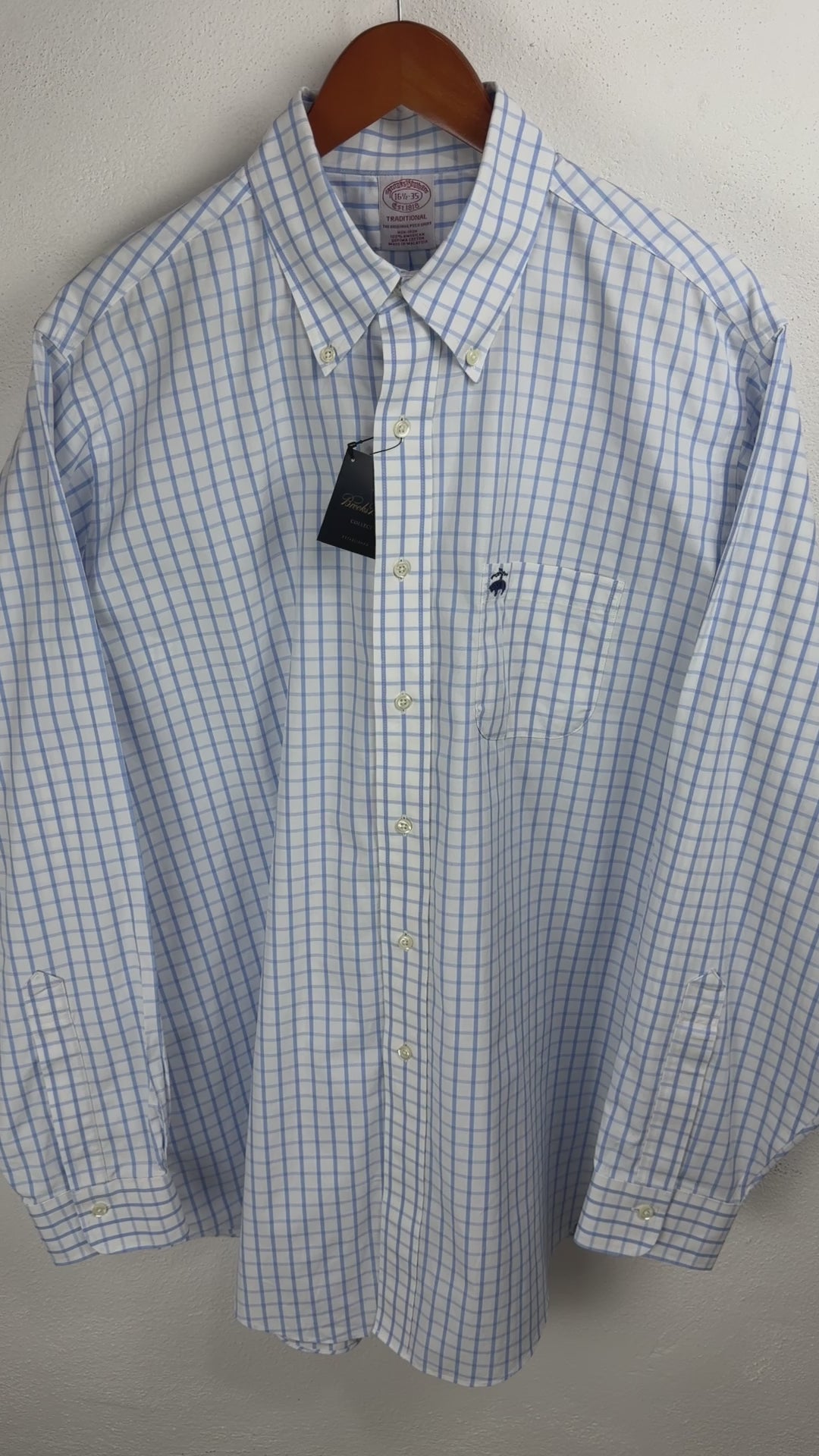 Camisa Brooks Brothers Classic Fit Manga Larga Talla L