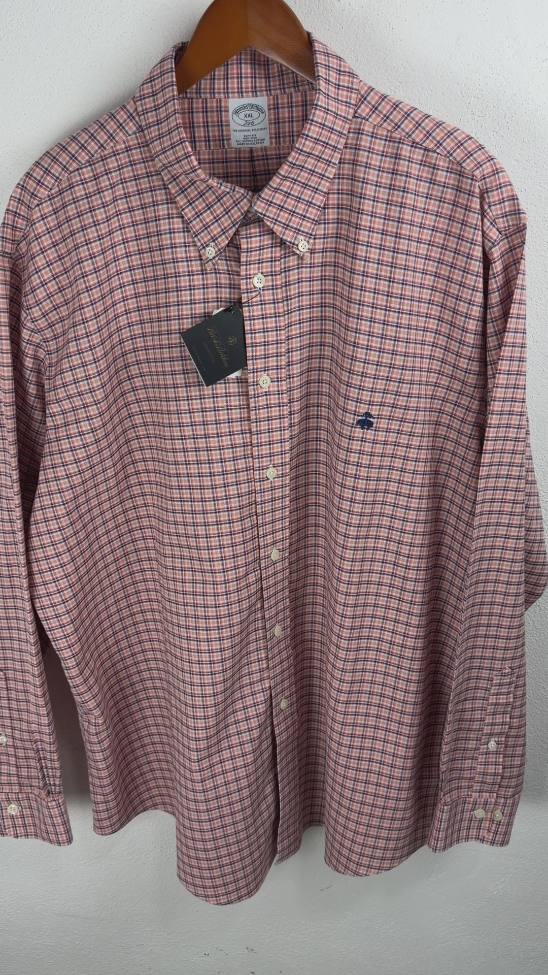 Camisa Brooks Brothers Slim Fit Manga Larga Talla XXL
