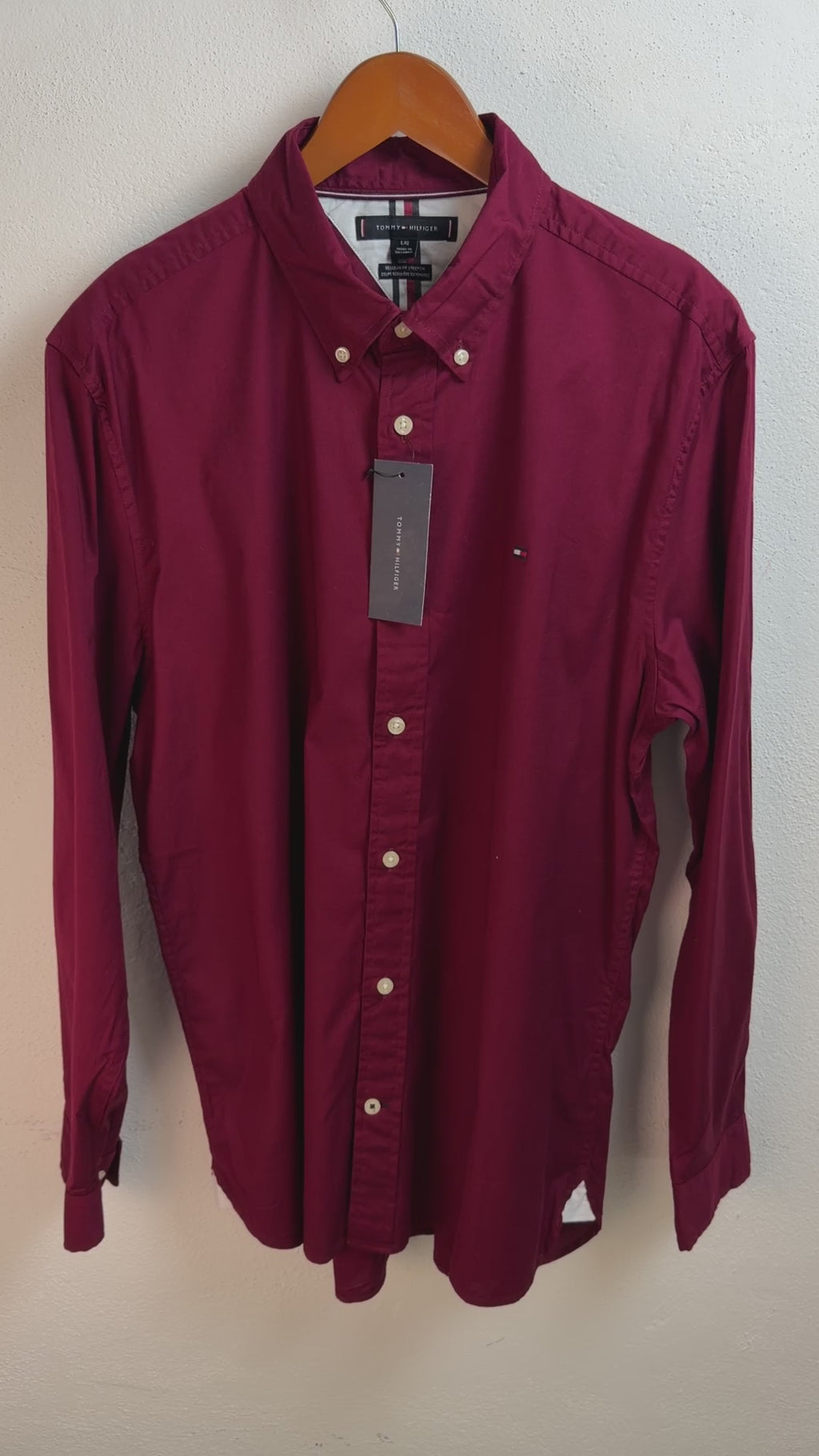 Camisa Tommy Hilfiger Classic Fit Manga Larga Talla L